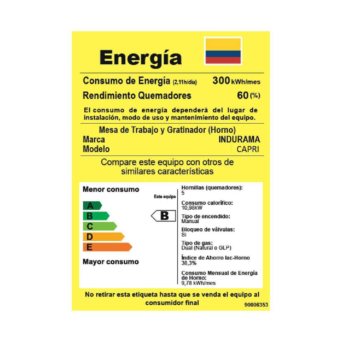 Estufa Indurama Capri 4 Ptos Inox - Línea Spazio Plus - 30001799