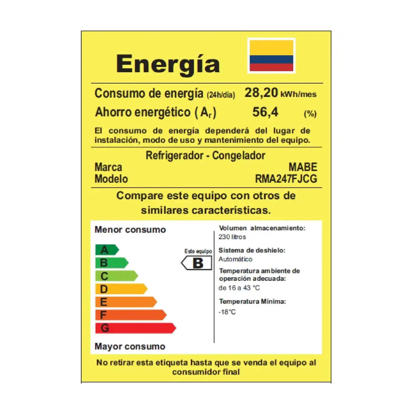 NEVERA MABE 247LTS NO FROST GRAFITO RMA247FJCG