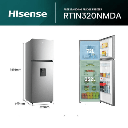 NEVERA HISENSE 324L NO FROST SILVER RT1N320NMDA