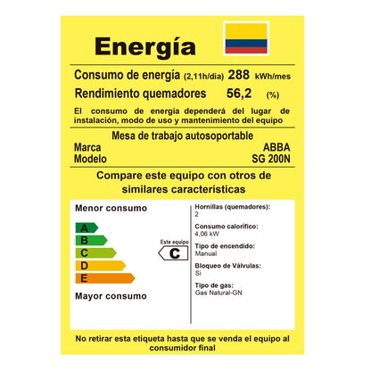 ESTUFA ABBA 2PTOS SOBREMESA SG200-1