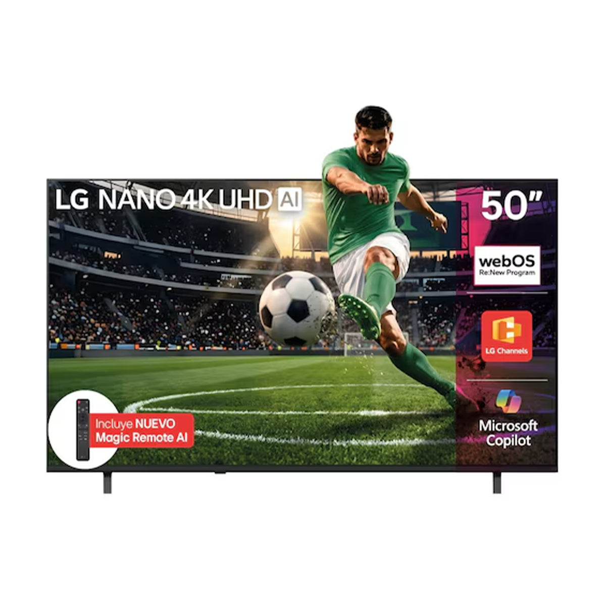 Televisor LG 50" Nano 4K UHD Smart TV con IA incluye AI Magic Remote - 50NU855BPSA