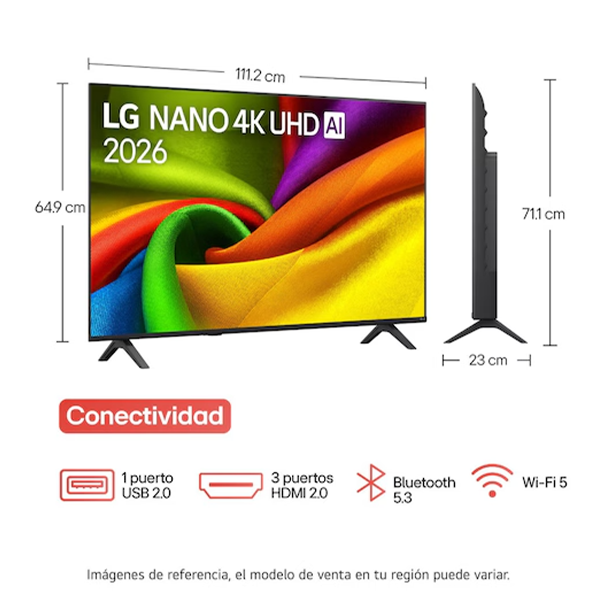 Televisor LG 50" Nano 4K UHD Smart TV con IA incluye AI Magic Remote - 50NU855BPSA