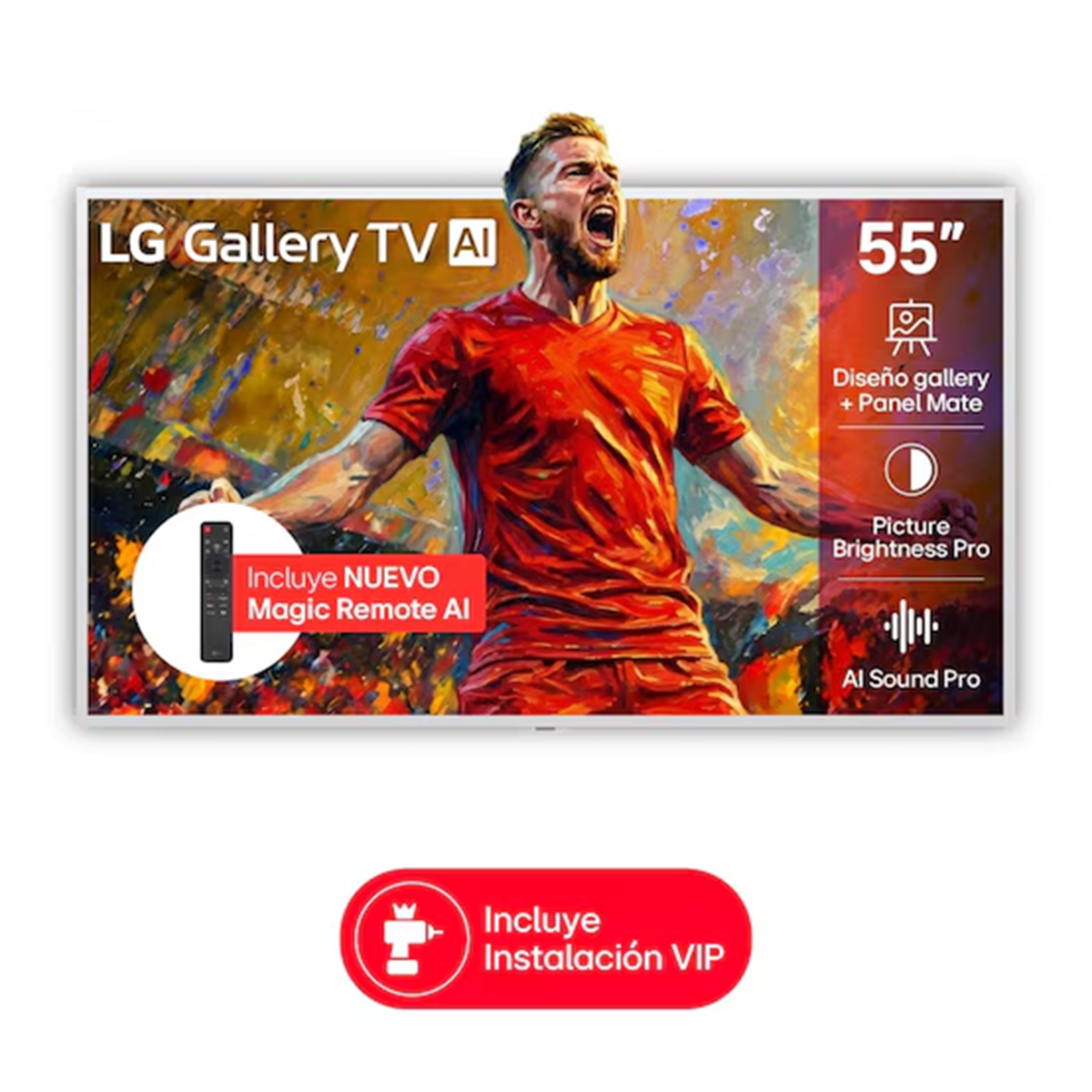 Televisor LG 55" OLED evo 4k Smart TV con IA incluye AI Magic Remote - 55LX7BPSA