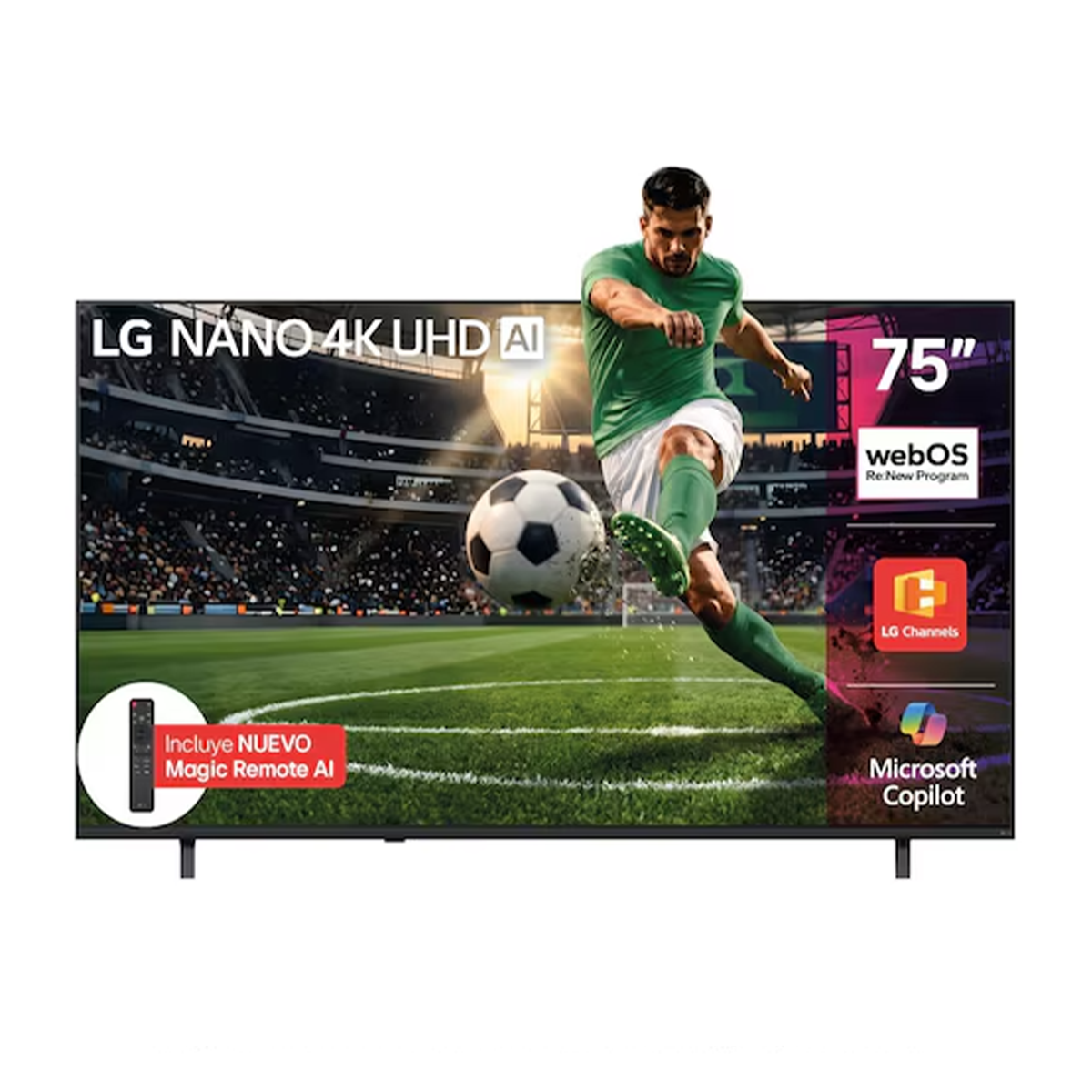 Televisor LG 75" Nano 4K UHD Smart TV con IA incluye AI Magic Remote - 75NU855BPSA