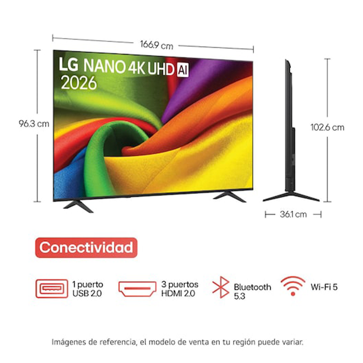Televisor LG 75" Nano 4K UHD Smart TV con IA incluye AI Magic Remote - 75NU855BPSA