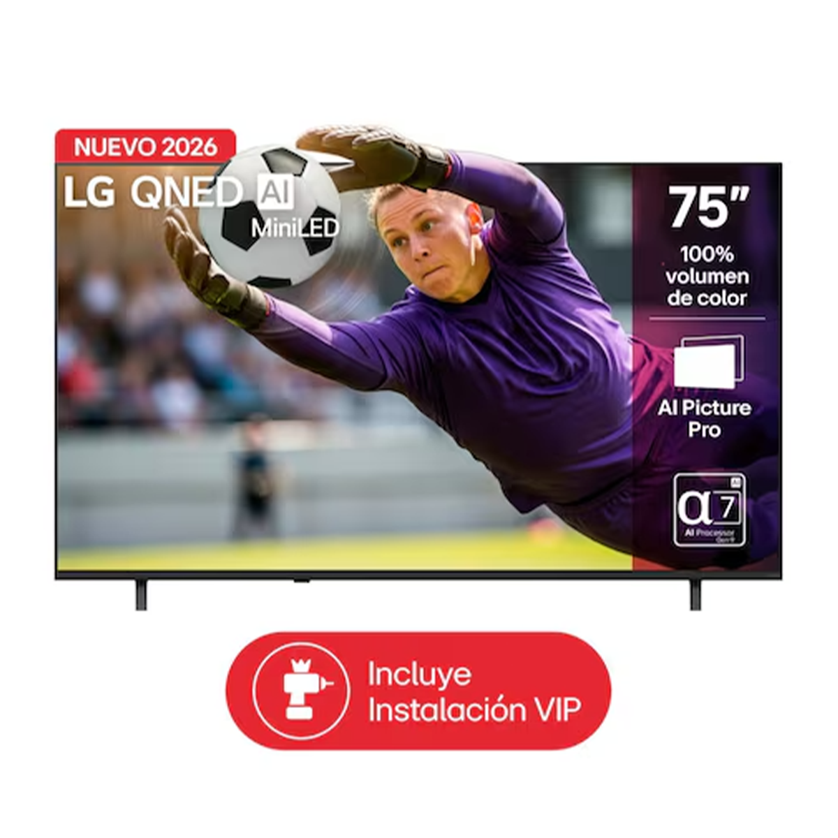 Televisor LG 75" QNED Mini Led 4K Smart Tv con IA incluye AI Magic Remote - 75QNED65BSA