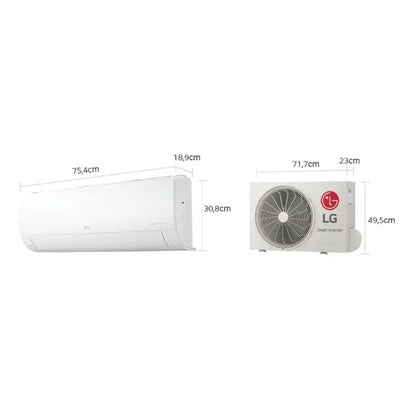 AIRE ACONDICIONADO LG 9.000BTU TIPO SPLIT INVERTER 220V V09WIN BLANCO