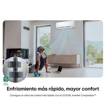 AIRE ACONDICIONADO LG 12.000BTU TIPO SPLIT INVERTER 220V V12WIN BLANCO