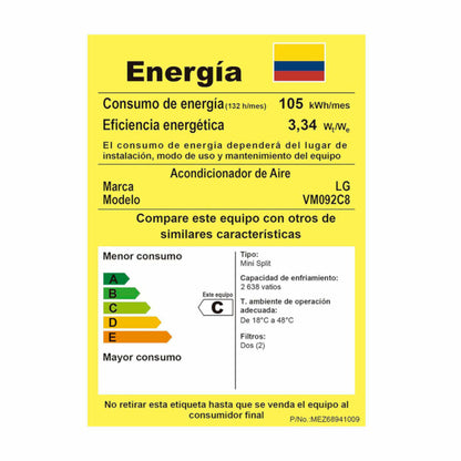 AIRE ACONDICIONADO LG  VM092C8.PQT