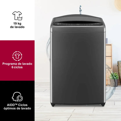 LAVADORA LG 19KG CARGA SUPERIOR NEGRA WT19MVTB.ABMECOL