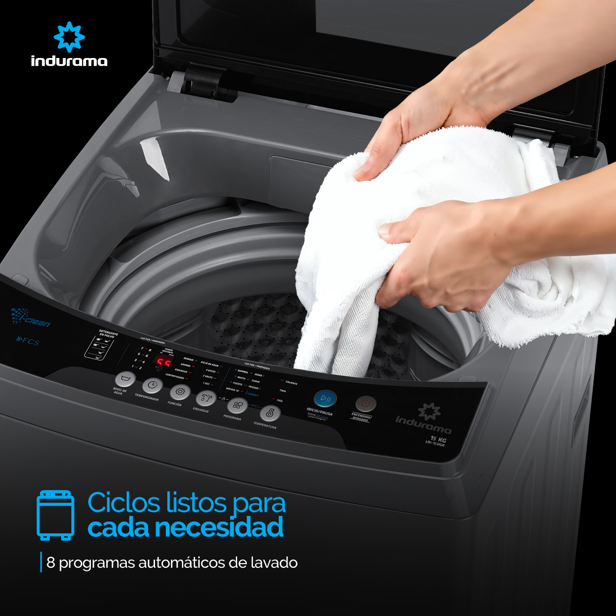 Lavadora Automática Indurama 18 kg LRI-18DGRI