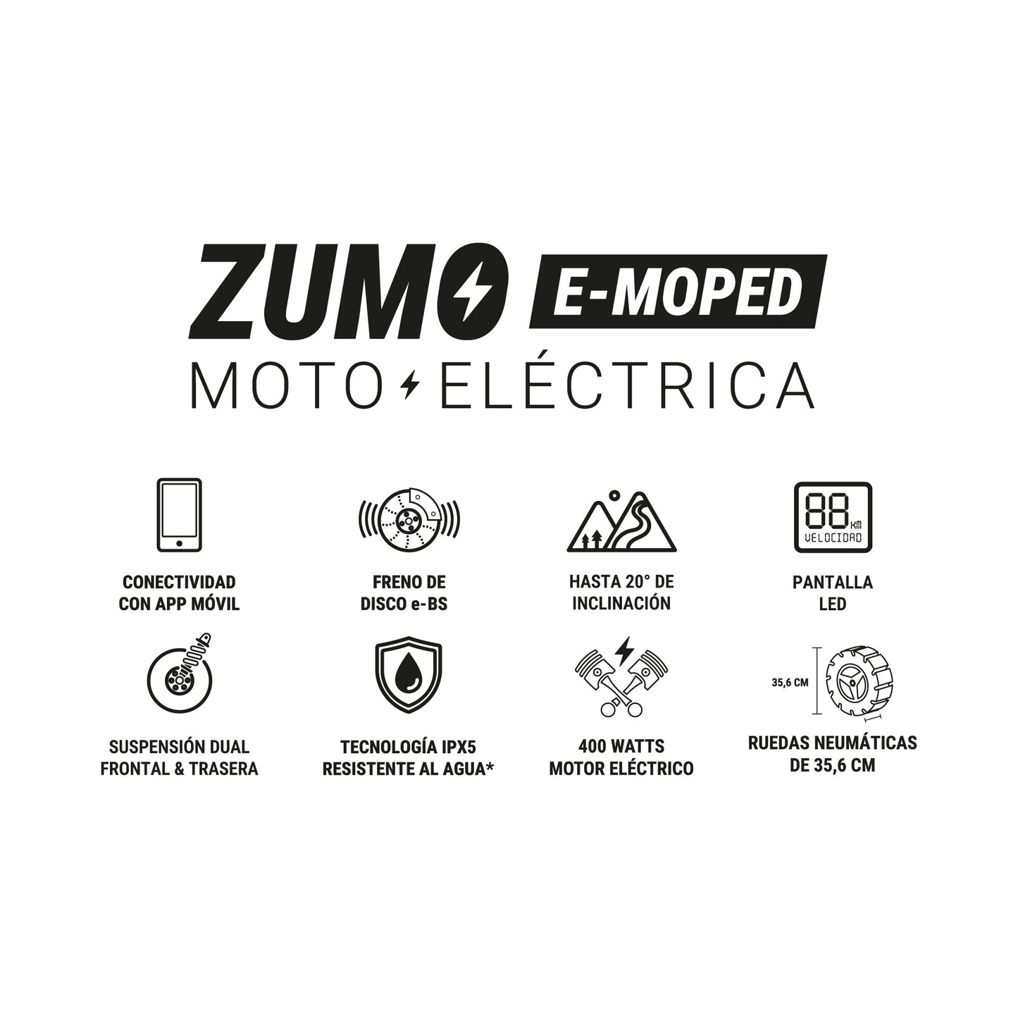 Ciclo Motor Eléctrico Hyundai 40-45 Km/h ZUMO