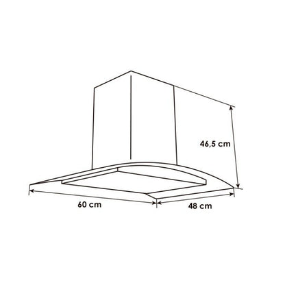 CAMPANA RECIRCULADORA ABBA MOTOR DE 3 VELOCIDADES  CRVC-60X