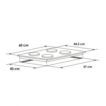 CUBIERTA EMPOTRAR 4PTOS GAS ENCENDIDO AUTOMATICO   CG-401-3EA