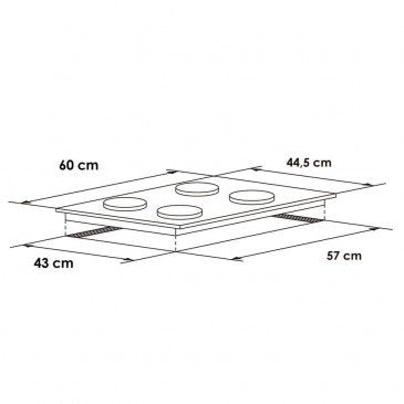 CUBIERTA EMPOTRAR 4PTOS DE PERILLAS ERGONOMICAS    CG-401-3EE