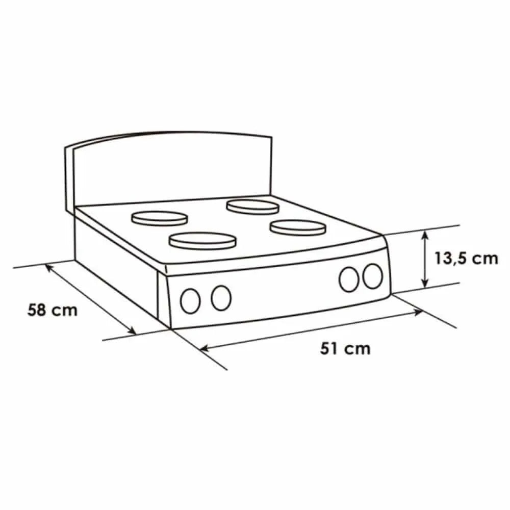 Estufa Abba 51Cms Mesa 4Pts Negra - ST400-5-QL-N