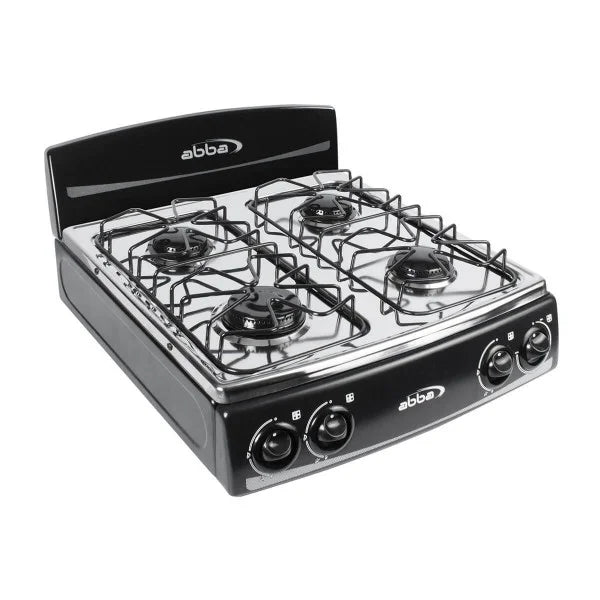 Estufa de Mesa Abba 4 Puestos Gas Propano Negra -ST400-5-QL-N-P