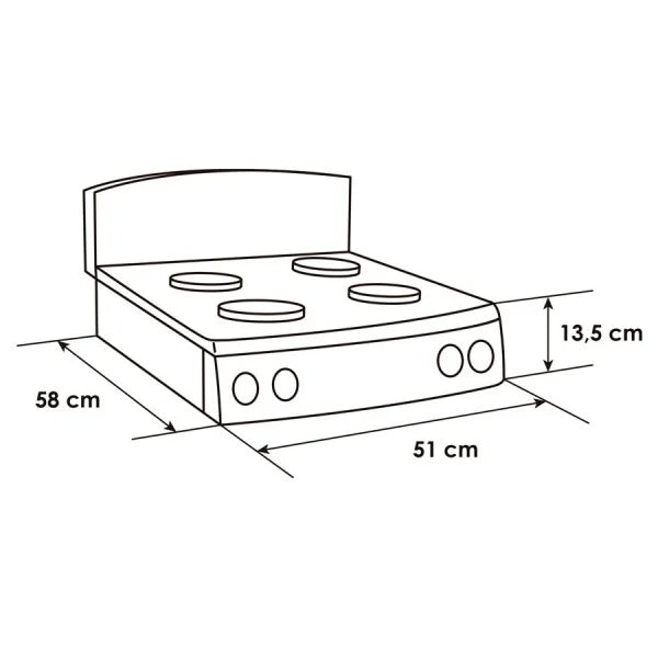 Estufa de Mesa Abba 4 Puestos Gas Propano Negra - M-ST400-5-QL-N-P