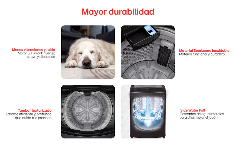 Lavadora LG Carga Superior 17 Kg Negro Brillante - WT17OVTB