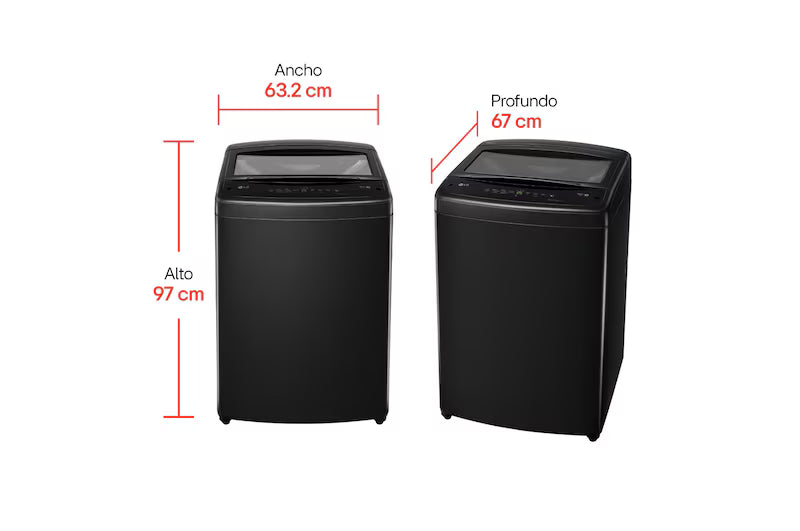Lavadora LG Carga Superior 17 Kg Negro Brillante - WT17OVTB
