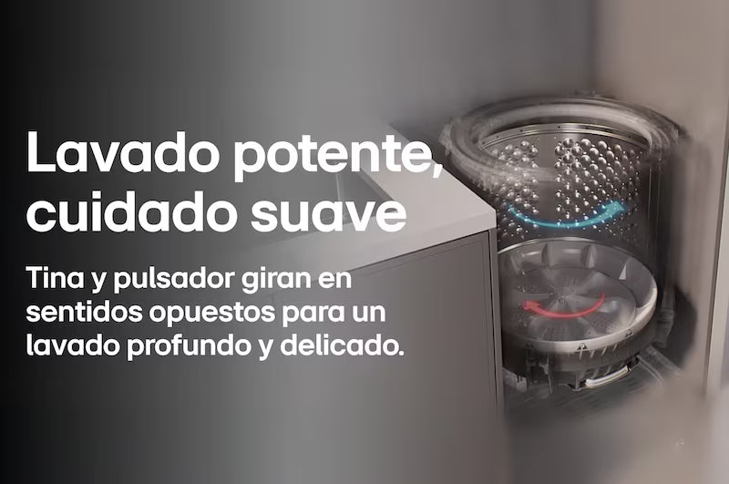 Lavadora Carga Superior LG 19Kg Negro TurboDrum Silencioso - WT19OVTB