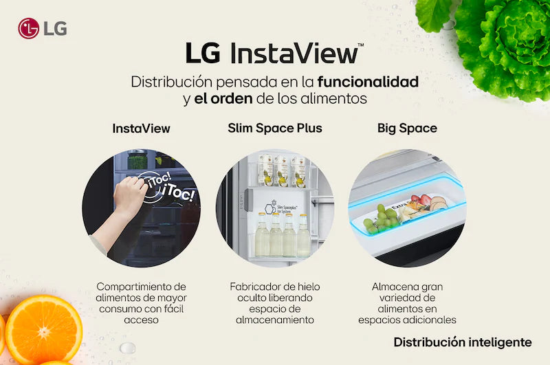 Nevecón LG French Door 642L Negro Mate InstaView™ UVnano™ - GM92SXV.AEVCCLM