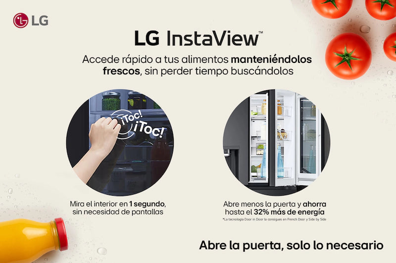 Nevecón LG French Door 642L Negro Mate InstaView™ UVnano™ - GM92SXV.AEVCCLM