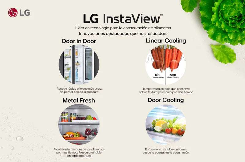 Nevecón LG French Door 642L Negro Mate InstaView™ UVnano™ - GM92SXV.AEVCCLM