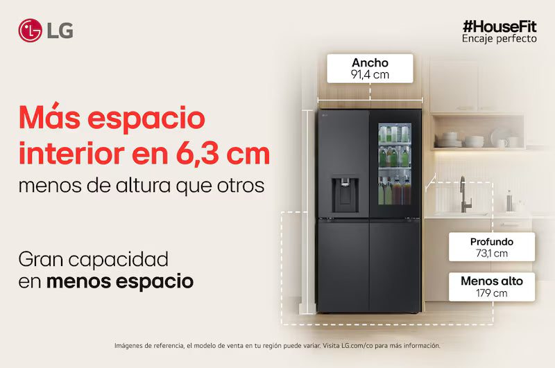 Nevecón LG French Door 642L Negro Mate InstaView™ UVnano™ - GM92SXV.AEVCCLM