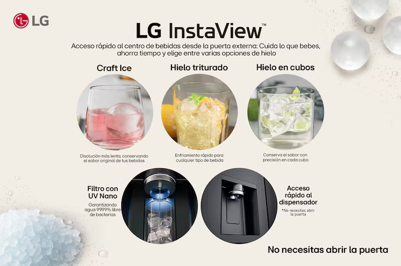 Nevecón LG French Door 642L Negro Mate InstaView™ UVnano™ - GM92SXV.AEVCCLM
