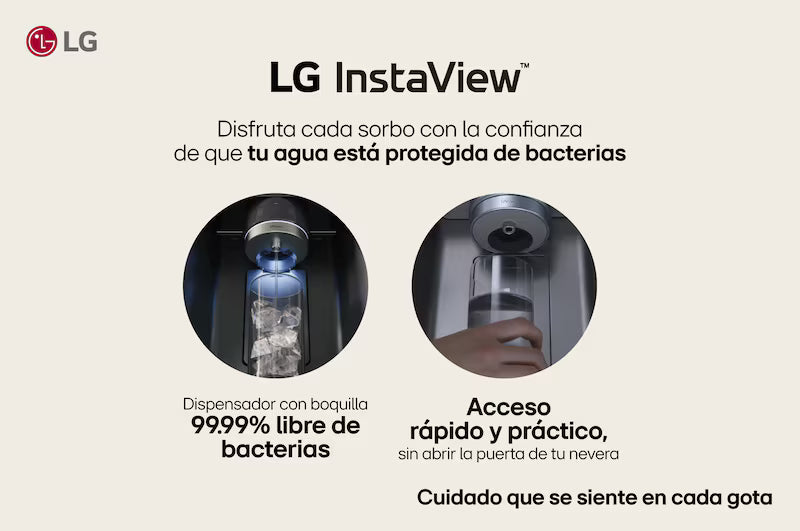 Nevecón LG French Door 642L Negro Mate InstaView™ UVnano™ - GM92SXV.AEVCCLM