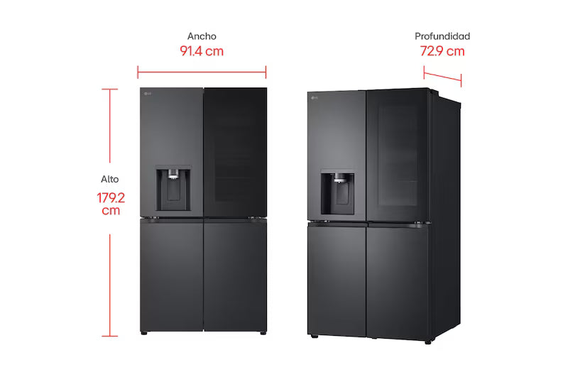 Nevecón LG French Door 642L Negro Mate InstaView™ UVnano™ - GM92SXV.AEVCCLM