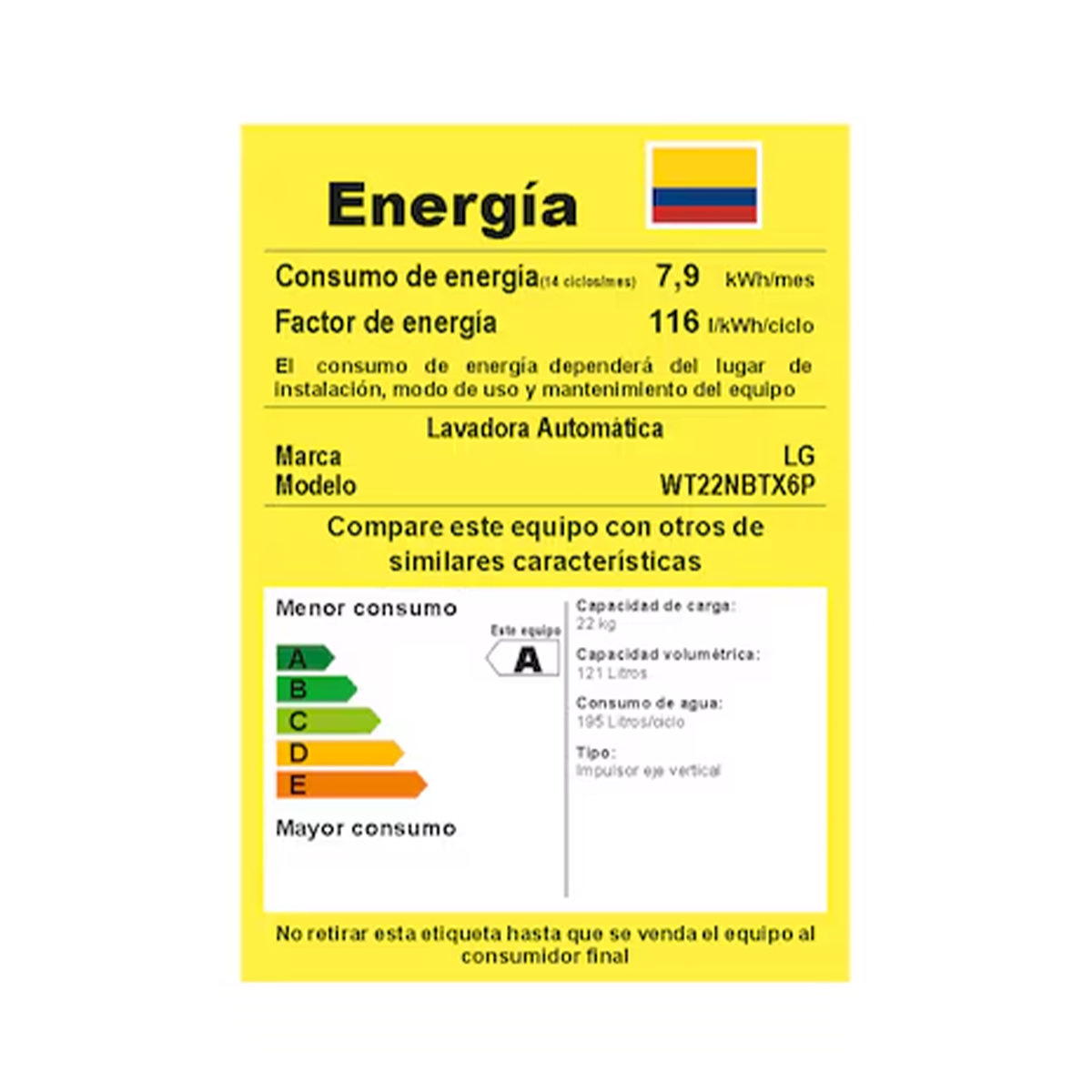 Lavadora LG Carga Superior 22Kg AIDD EasyUnload - WT22NBTX6P