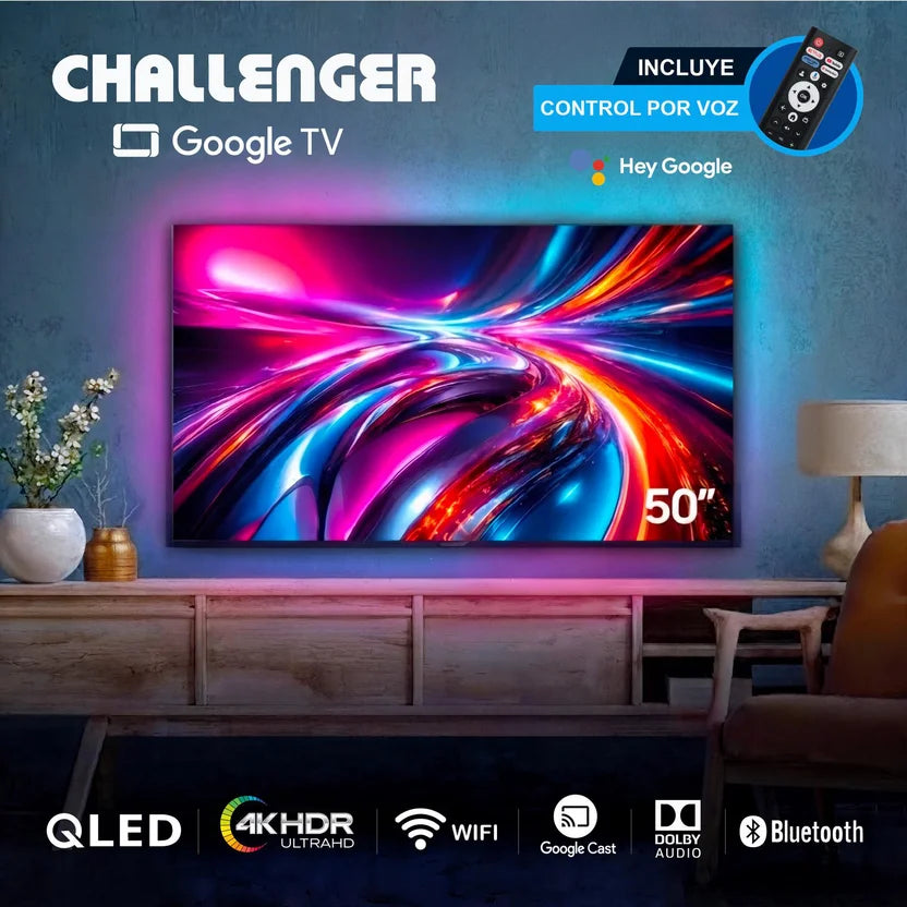 Televisor Challenger 50" Qled UHD 4K Google TV - 50KG191