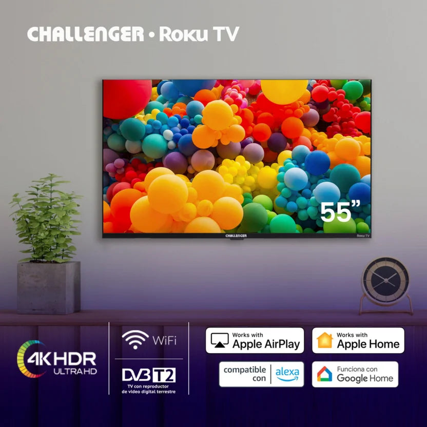 Televisor Challenger 55" UHD Roku Tv - 55CR11T2