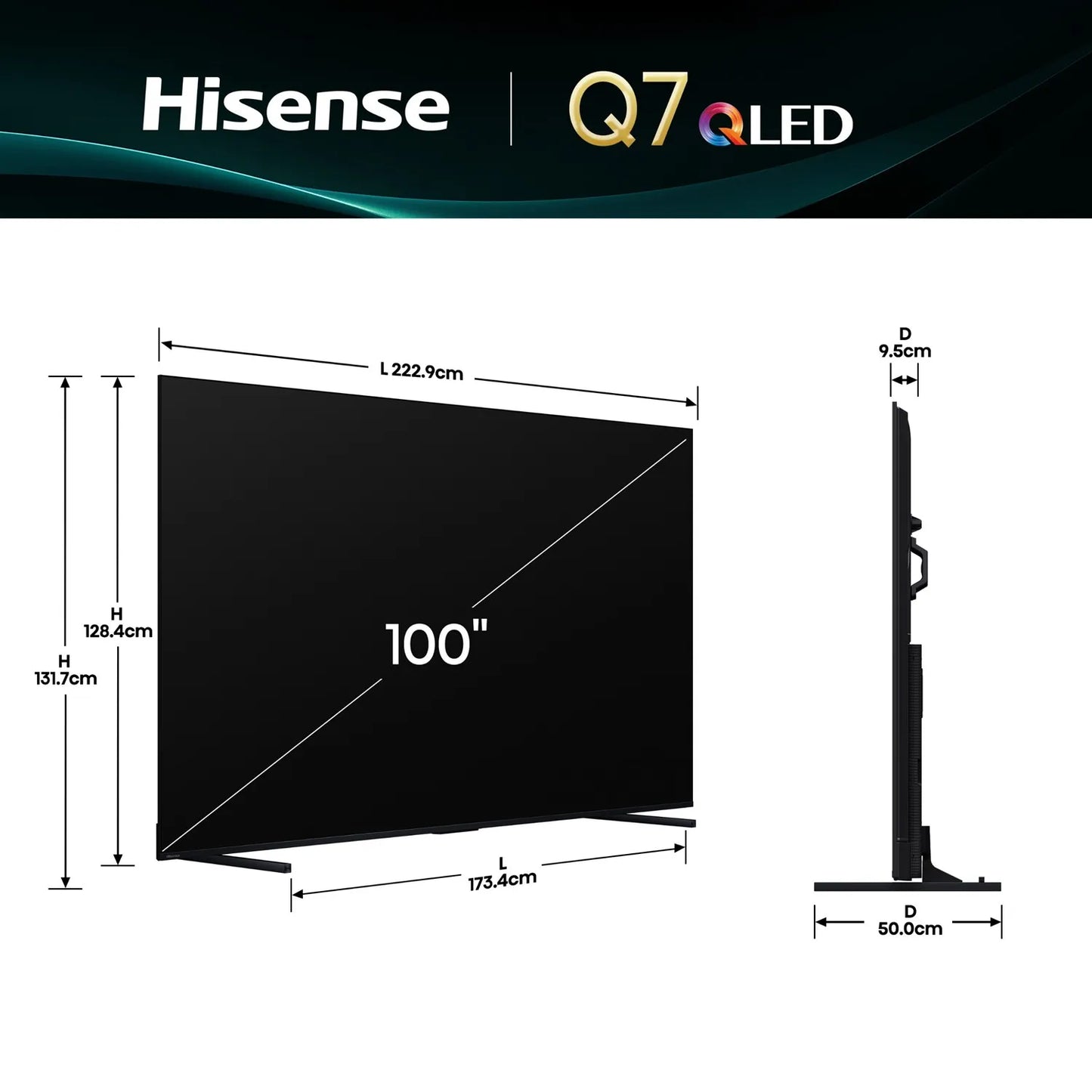 Televisor Hisense 100 Qled 4K UHD Smart Tv - 100Q7QG