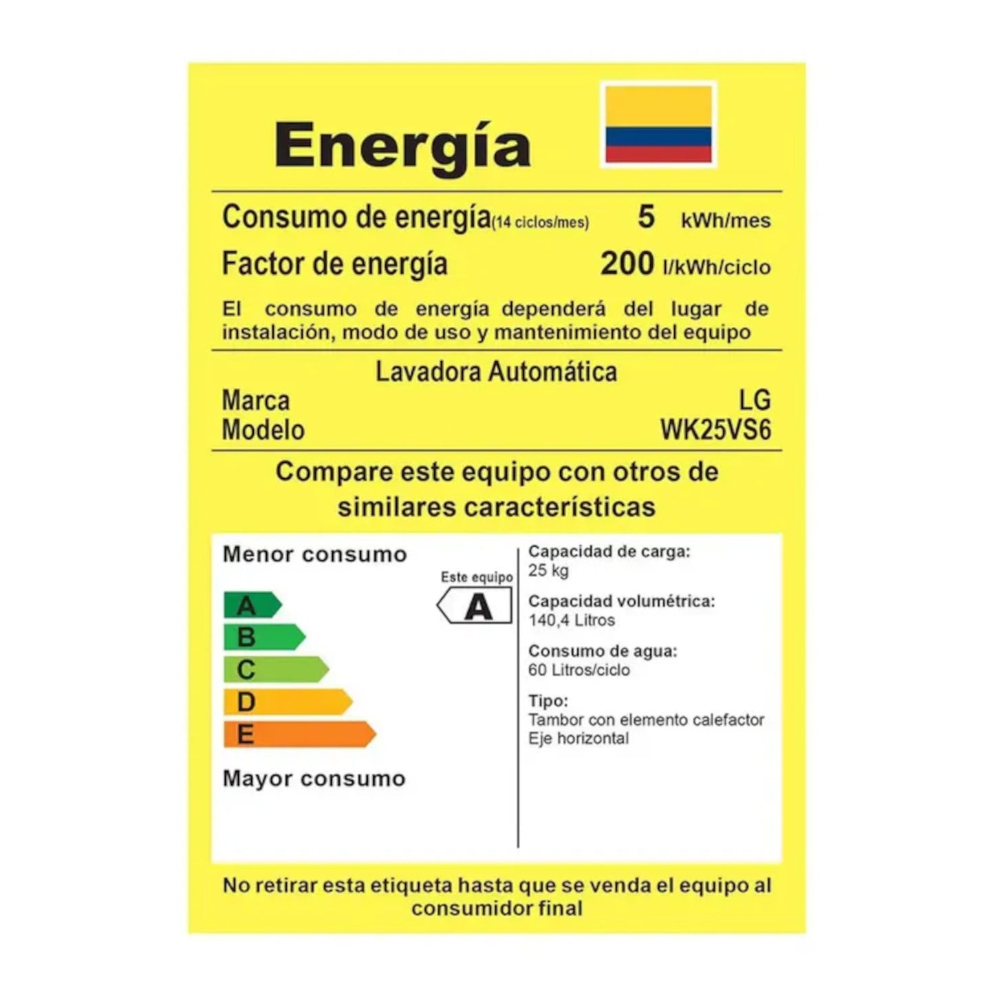 TORRE DE LAVADO Y SECADO LG WASH TOWER 25 KILOS LAVADORA Y 22 KILOS SECADORA WK25VS6 GRIS - TECNOLOGÍA DE INTELIGENCIA ARTIFICIAL, AHORRO DE ENERGÍA Y RENDIMIENTO SUPERIOR