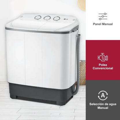 LAVADORA LG SEMIAUTOMATICA  8KG WP8WMR Blanco